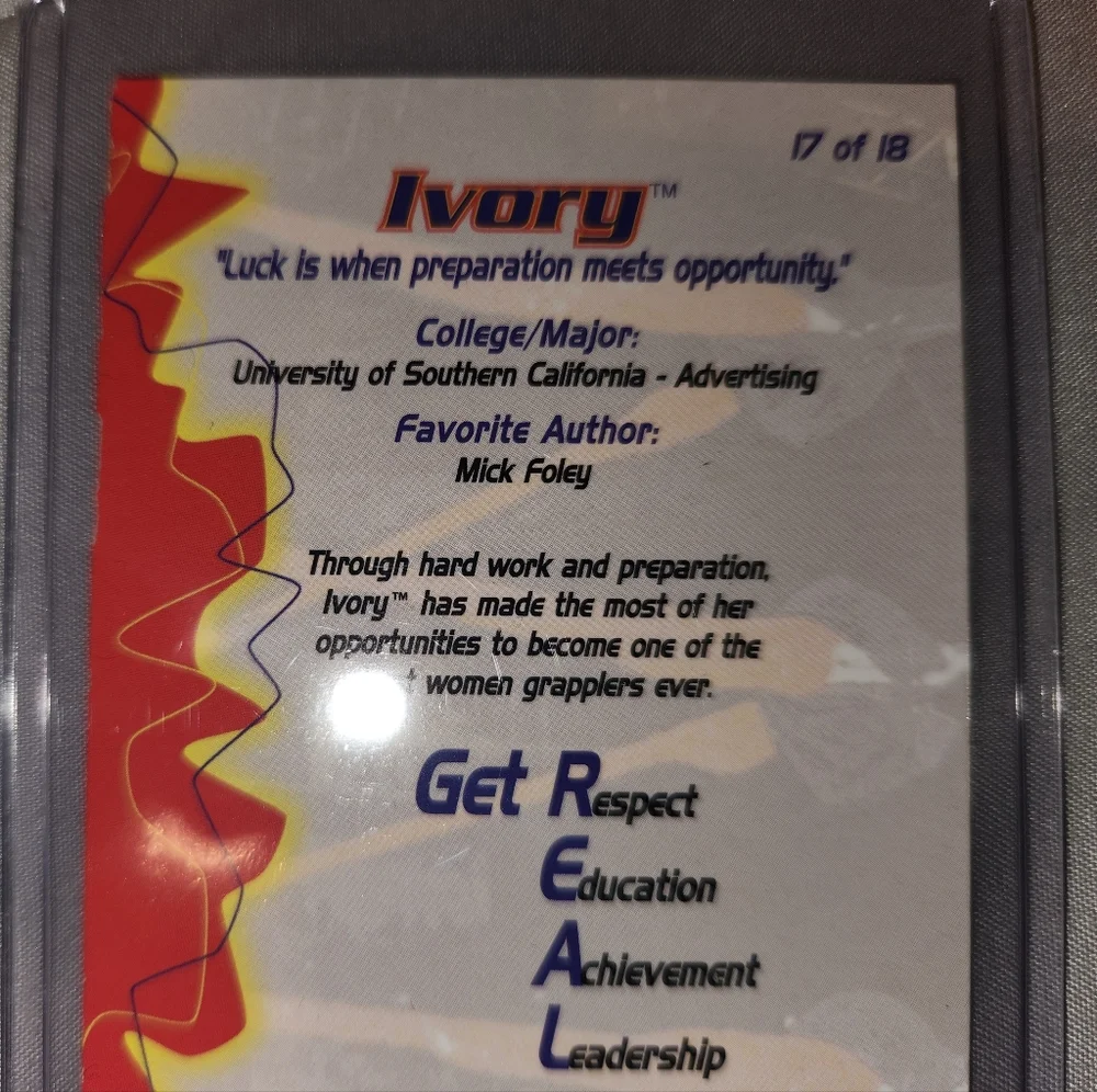 IVORY - 2001 Fleer -  WWF Get Real With KB - TRADING CARD